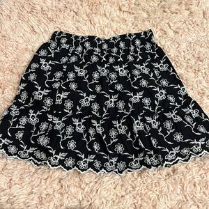 LOFT Floral Embroidered Mini Skirt